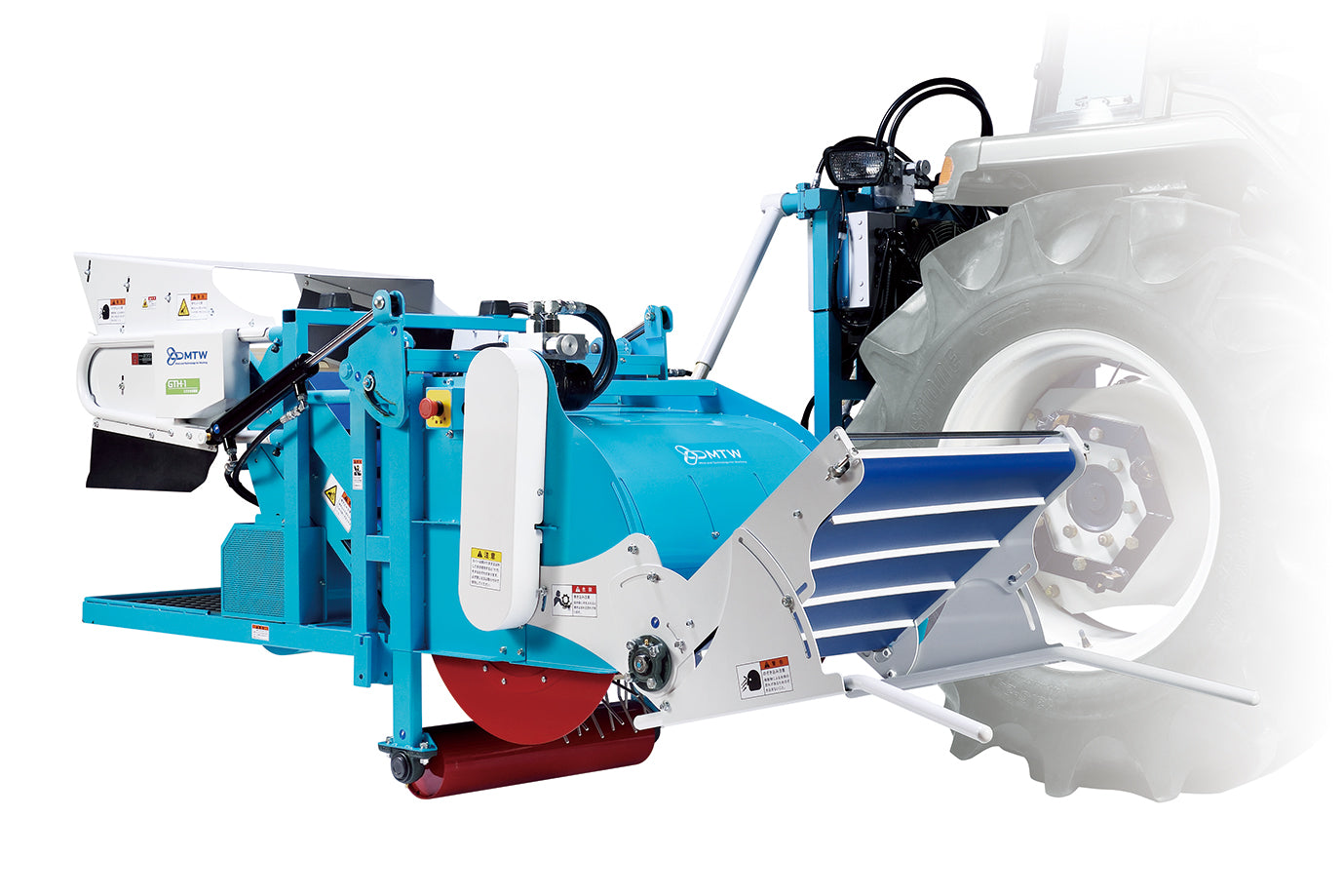 Máquina cosechadora de edamame tipo montada en tractor