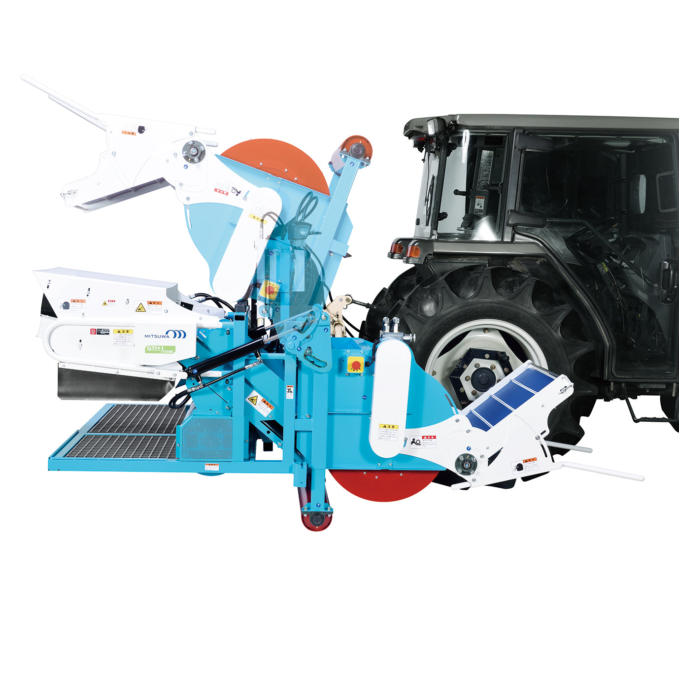 Máquina cosechadora de edamame tipo montada en tractor