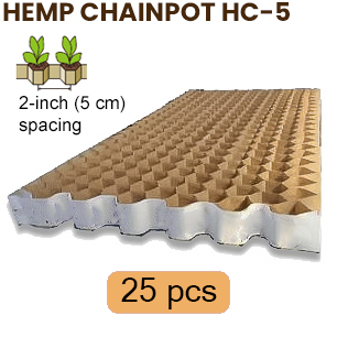 Maceta con cadena de cáñamo espaciada de 2 pulgadas - Paquete de 25 piezas