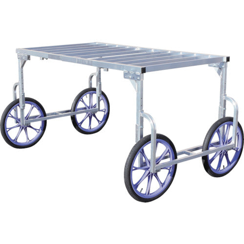 Piattaforma agricola tipo carrello a spinta HARAX in alluminio a 4 ruote RA-100
