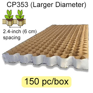 Maceta de cadena de papel con espaciado de 2,4 pulgadas (diámetro mayor) CP353 - Caja