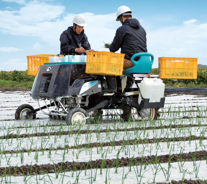 Trasplantadora de cebolla semiautomática tipo montar a caballo Kubota 4 filas KP-4T