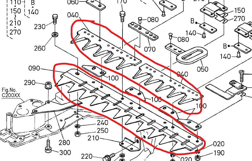 Cutter Bar Assy for Kubota RJ550 (Consumer parts)