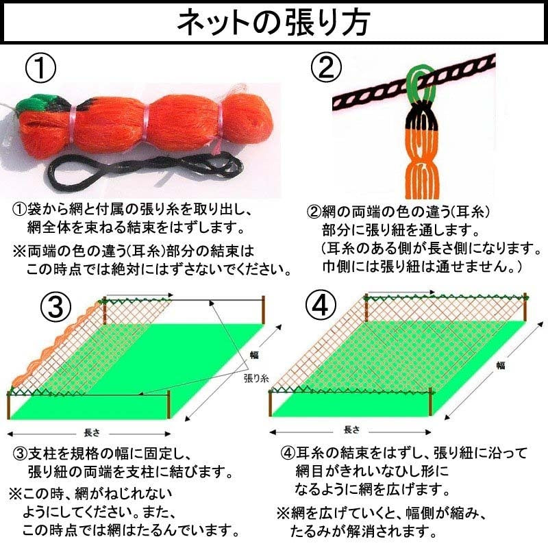 Bird Netting Made in Japan – 2 Rolls Pack 20mm Mesh, 2000D, Black