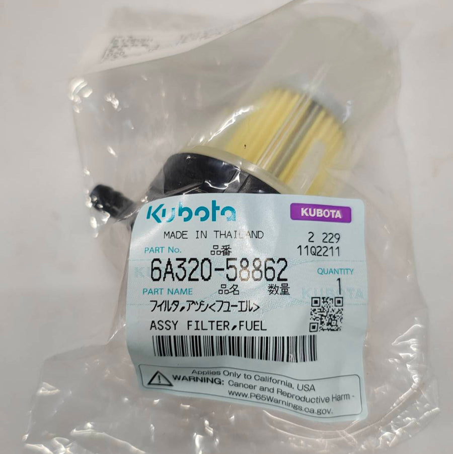 Kubota Oil Fuel Filter ASSY 6A320-58862 for Minoru OPD-4