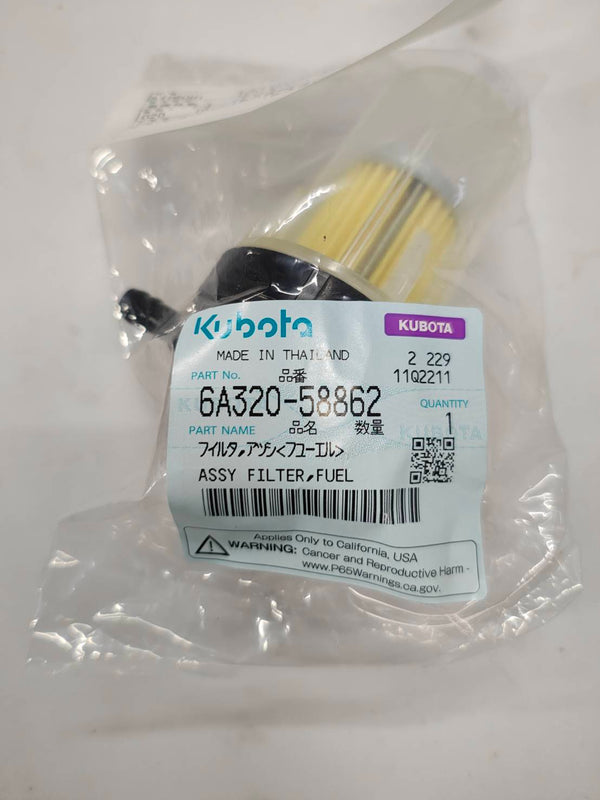 Kubota Oil Fuel Filter ASSY 6A320-58862 for Minoru OPD-4