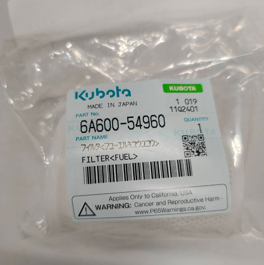 Kubota Fuel inlet filter ASSY 6A660-54960 for Minoru OPD-4