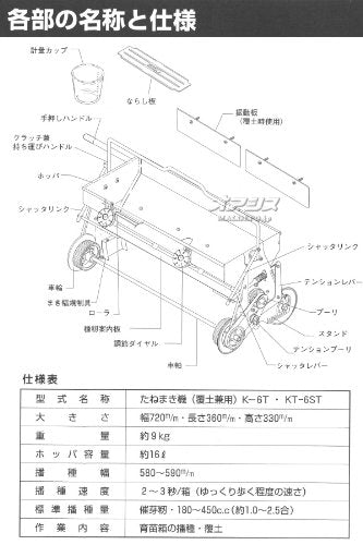 Halbautomatische Sämaschine von KEIBUNTECH für Rohreis mit einer Bürste K-6ST