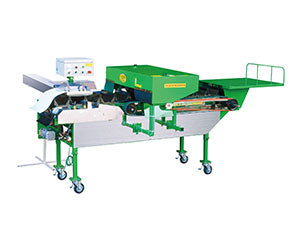 Roots, Leaves cutting and Peeling machine for Long leeks w/i 10 hp compressor