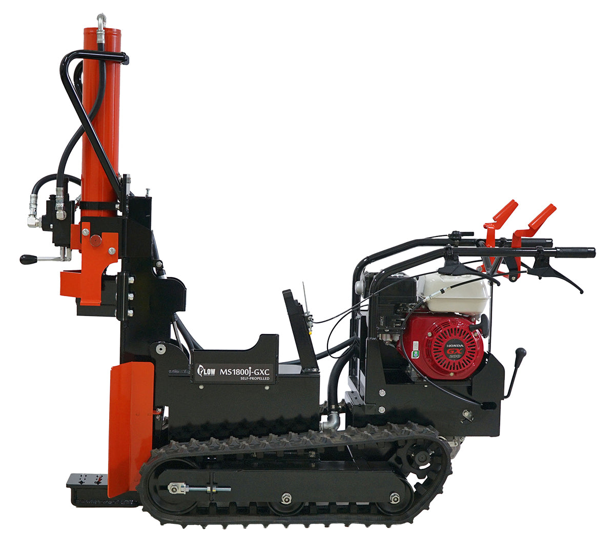 PLOW Self-Propelled Wood Log Splitter with Crawler 18-ton Honda Engine