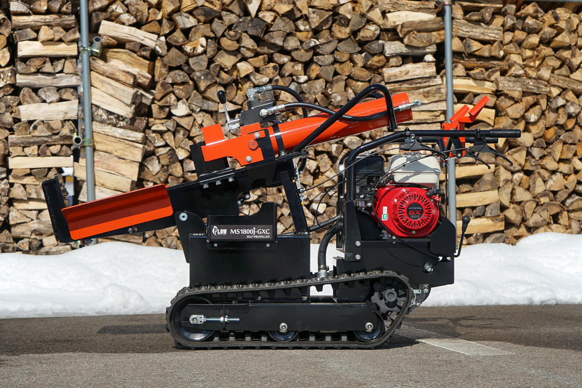 PLOW Self-Propelled Wood Log Splitter with Crawler 18-ton Honda Engine