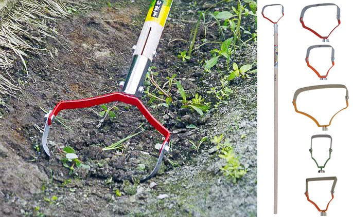 Weed Scraping Hoe - Long Wood Handle