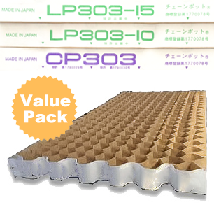 Papiertopf 3 Boxen Vorteilspack – 1x CP303, 1x LP303-10, 1x LP303-15 Papierkettentopf