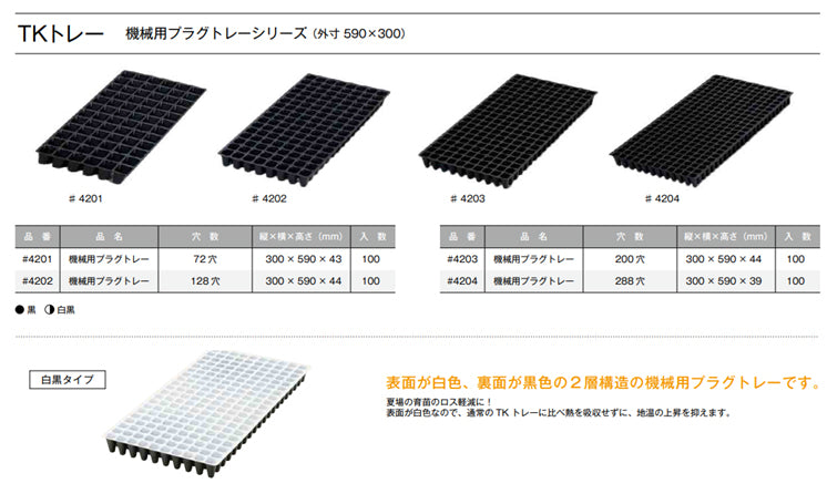 Alternative Nursery Tray #4204 288 cells 100pcs/box Black